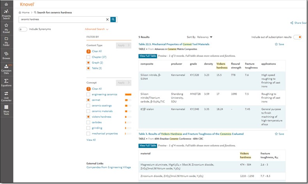 Screenshot of multiple filter search